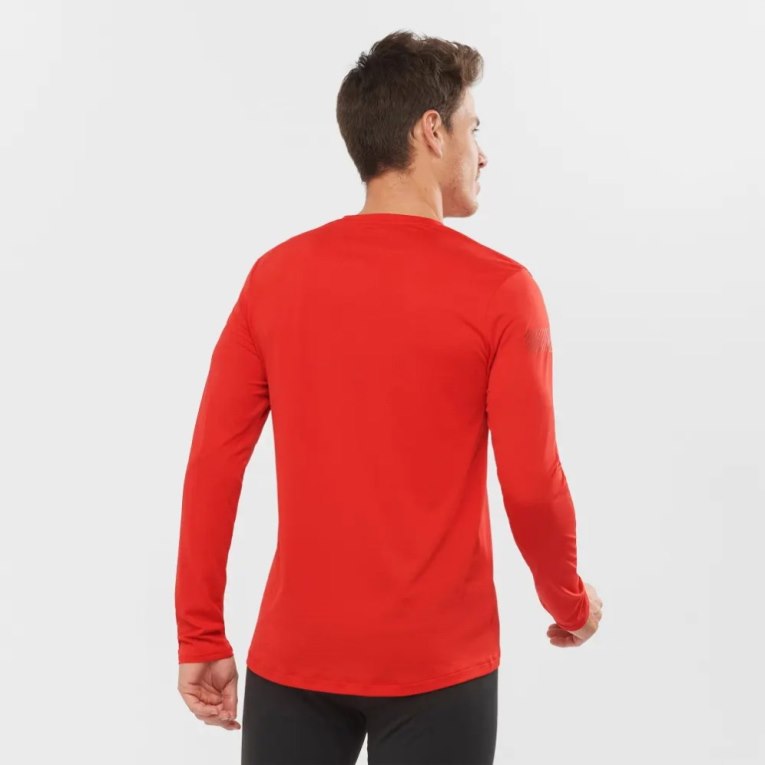 Camiseta Salomon Agile Long Sleeve Masculino Vermelhas | PT Y54320